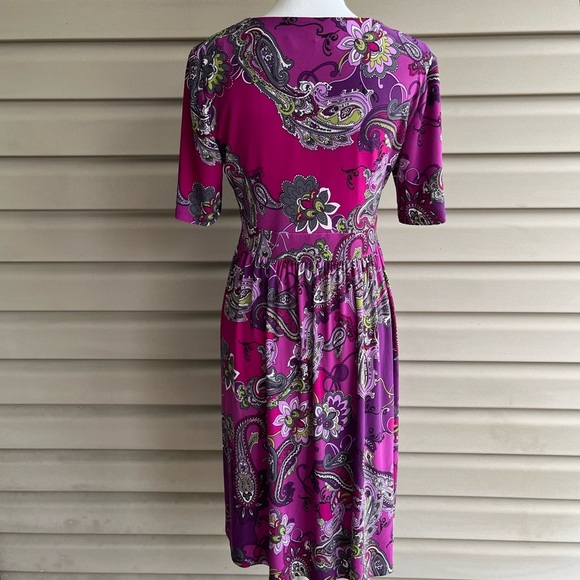 •Evan Picone• Paisley Knit Pullover Dress - Size 8 - Picture 6 of 7